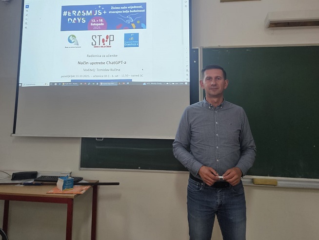 Erasmus+ radionice i umjetna inteligencija u nastavi – učenici Škole za cestovni promet zakoračili u svijet umjetne inteligencije